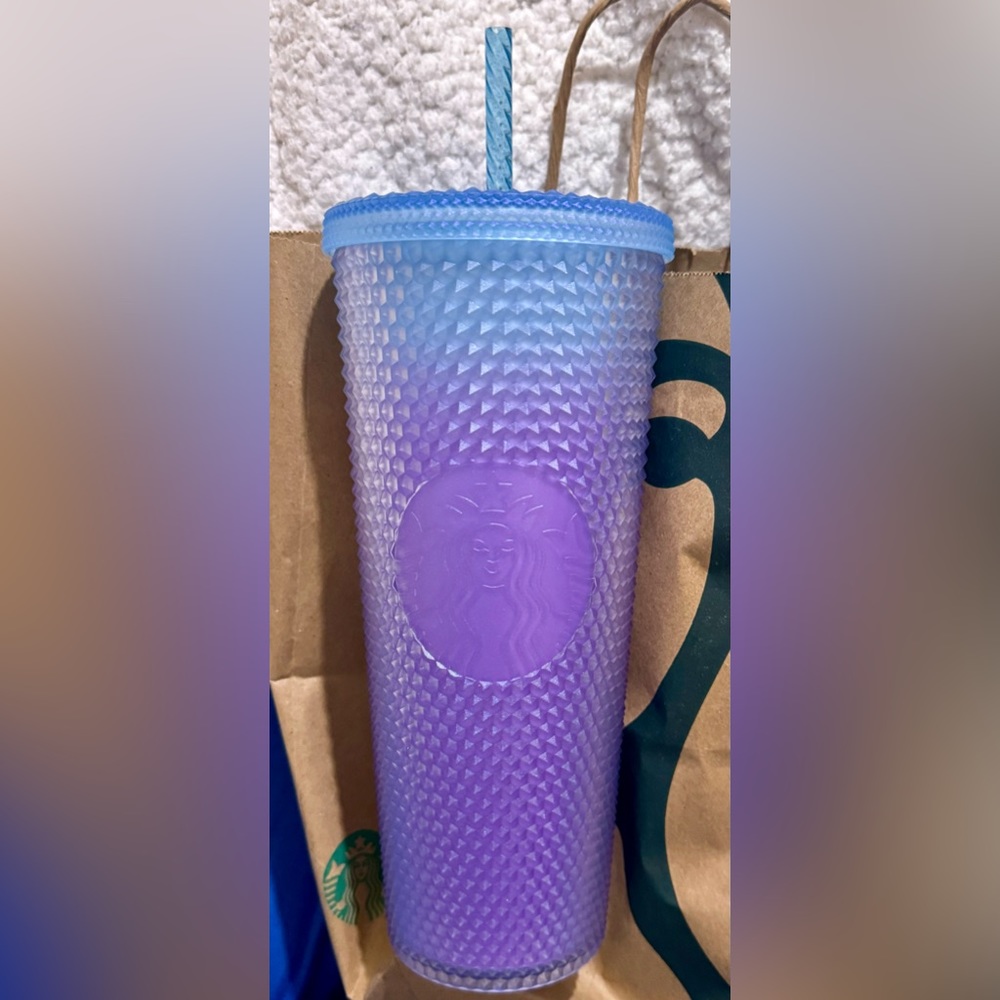 Starbucks Gradient Blue Purple Ombre Jelly Studded 24oz Cold Cup Venti Tumbler